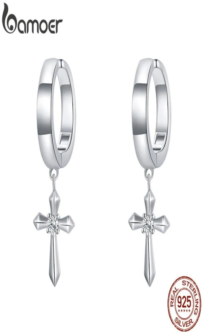 1PC Cross Earrings Clip 925 Sterling Silver Usisex Punk Modelry Jewelry Clasp Cuff for Women SCE1033 2105129780643