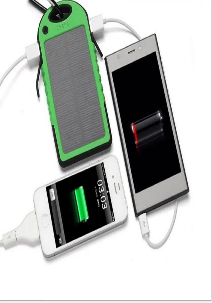 Powerbank con luce LED a doppia porta USB impermeabile per banca di energia solare 10000mah6359849