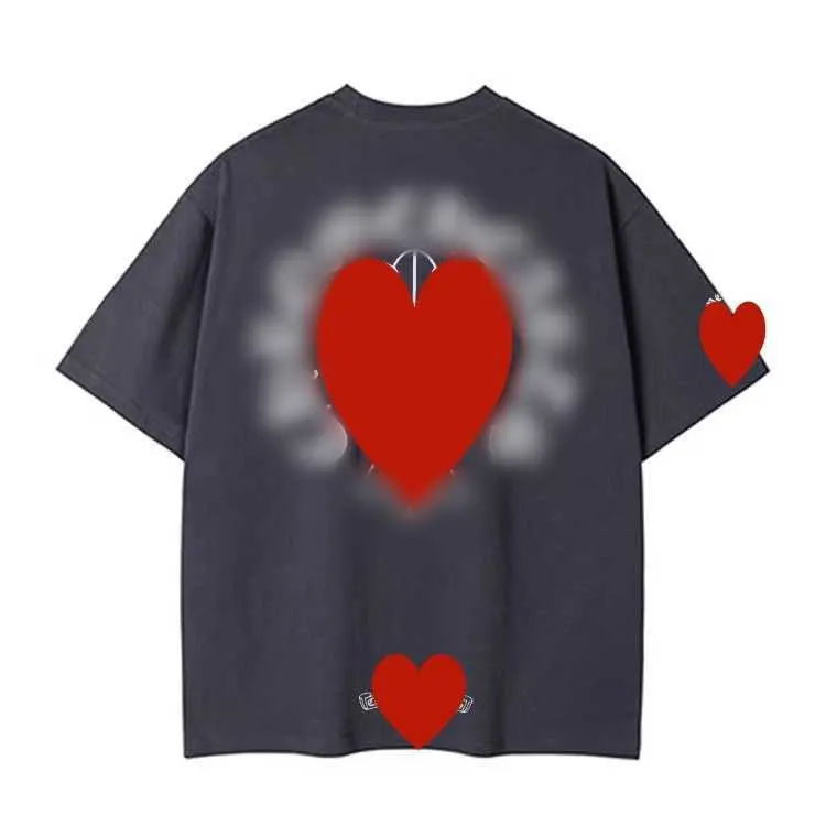 Mens Tshirts 2023classics Mens Ch t Shirts Heart High Quality Brand Crew Neck Chromes Short Sleeves Tops Tees Tshirts Casual Horseshoe Sanskrit Cross Print trrt