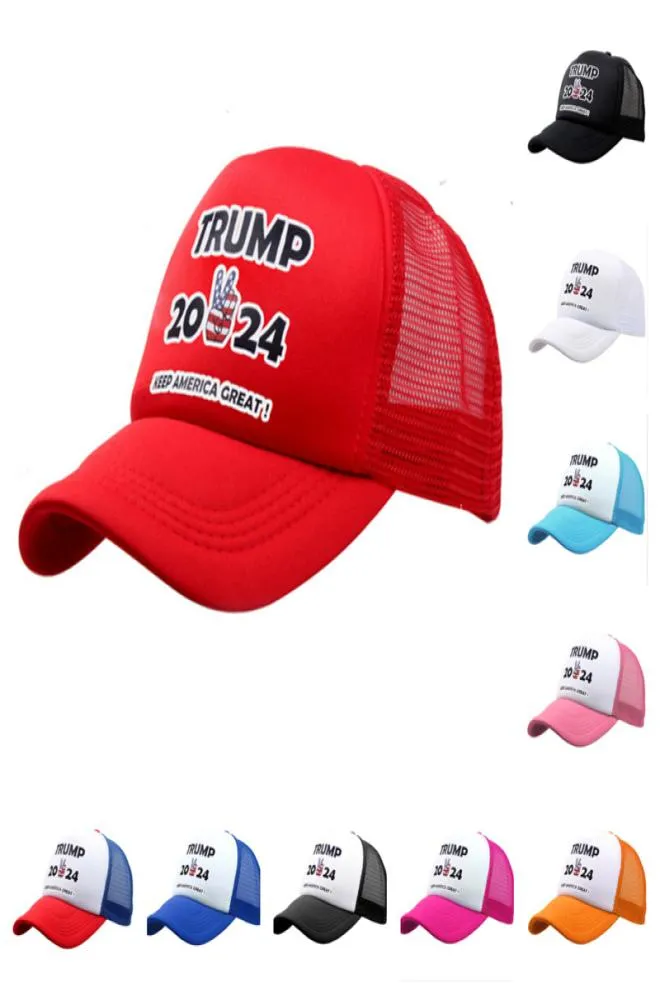 2024 Trump Baseball Cap VS Presidentsverkiezingen Mesh Snapback TRMUP stijl Hoed houden Amerika GEWELDIGE mannen vrouwen Paardenstaart Ball Cap G321354214