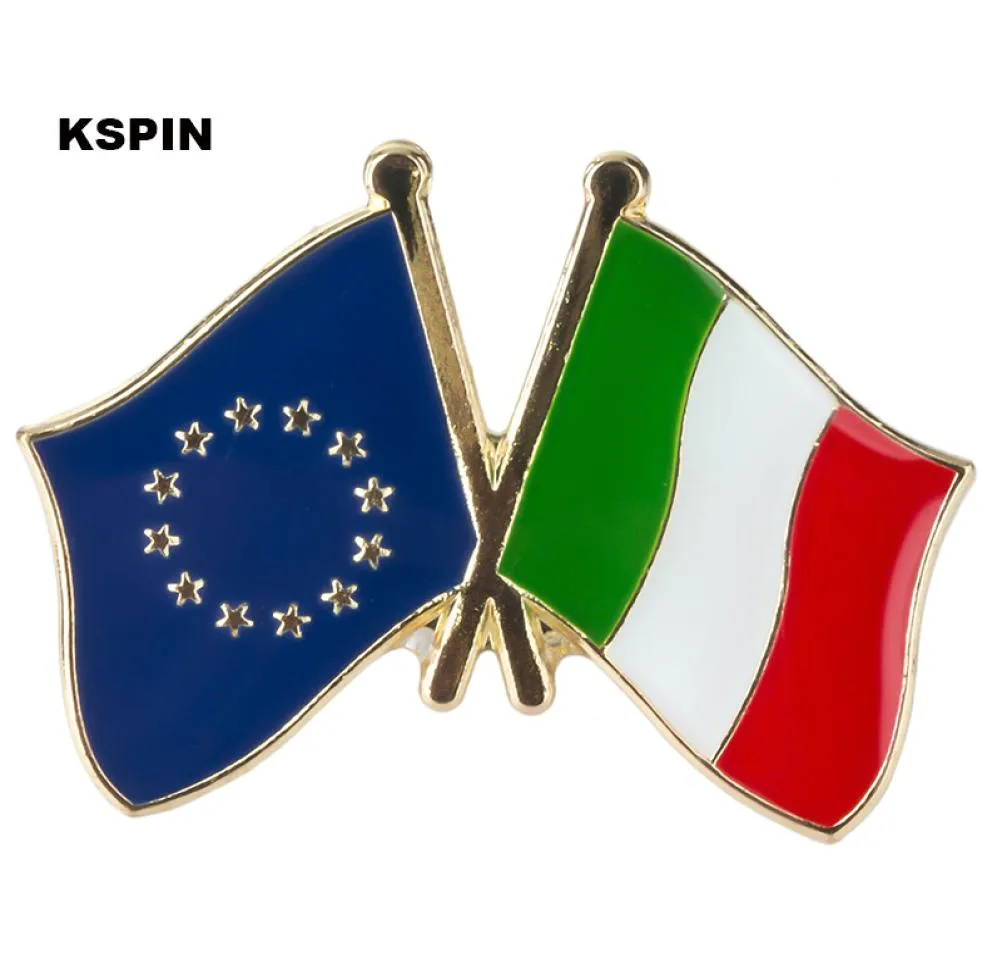 Union européenne italie drapeau épinglette drapeau Badge épinglettes Badges broche XY007356353419