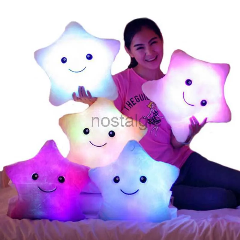 Colorful LED Flash Light five star Doll Animals Toys Size 40cm lighting Children Christmas Gift Stuffed Plush toy 240307