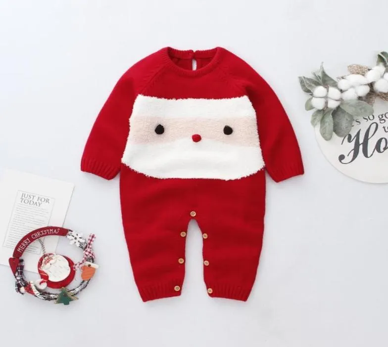 Jumpsuits Baby Rompers Christmas Born Boys Girls Costumes Cartoon Sticked Children039s Overge en bit spädbarn barn outfits1679182