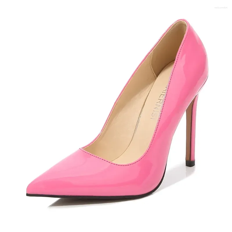 Dress Shoes Large Size 35-46 Pink Heels 11cm High Beautiful Women Pointed Stiletto Pumps