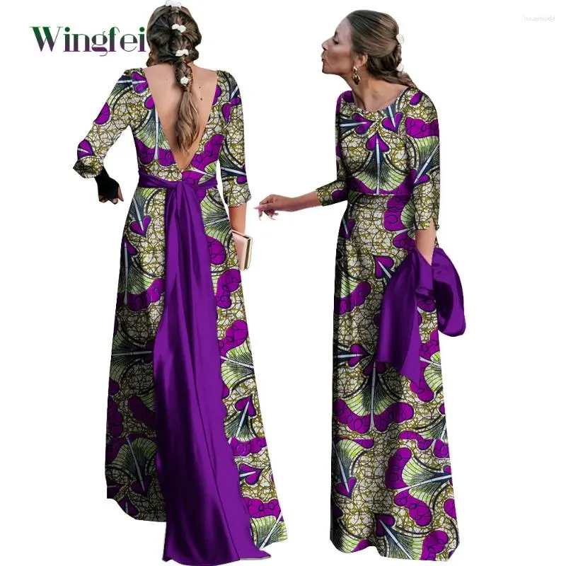 Ethnic Clothing Fashion Robe Africaine Lady Dashiki African Dresses Elegant Backless Party Evening Women Maxi Long WY10008
