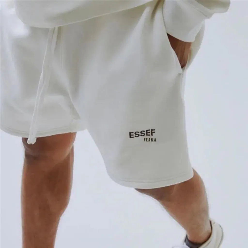 Herres designer märke sport casual shorts hög kvalitet bomull beskurna byxor utomhus casual mode lös shorts