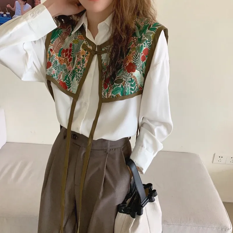 Gilets Gilet Femme Printemps Vintage Broderie Allmatch Femme Design Loisirs Simple Coloré Floral Ulzzang Nouveau Tendance Vacances Fit Chic