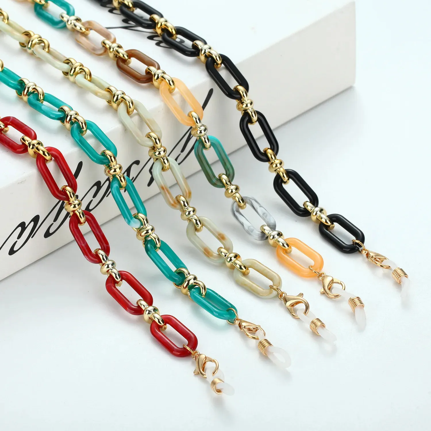 DHgate.com:Amber Acrylic Button Chain Eyeglass Glasses Chain for Women ...