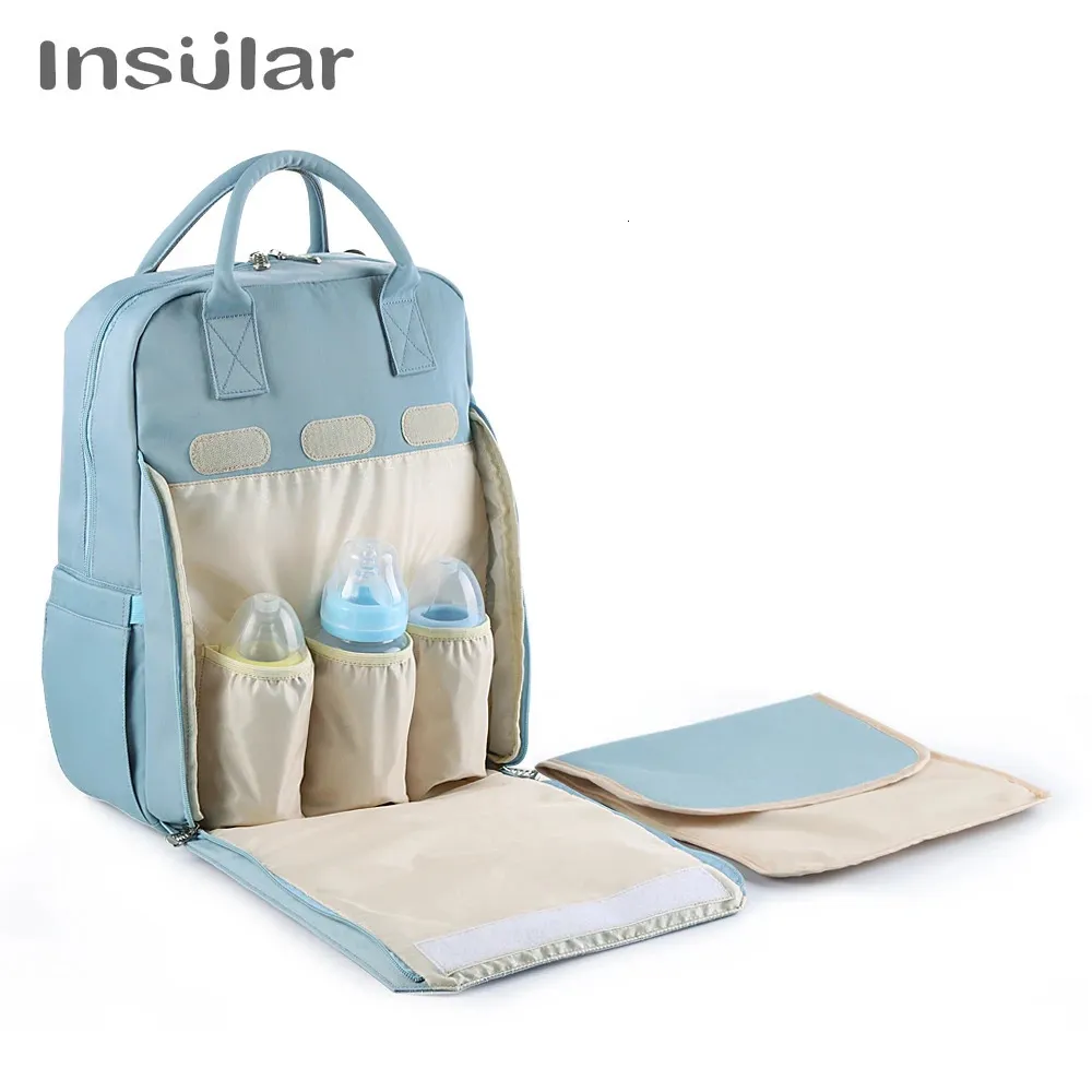 Saco de fraldas do bebê mochila multifuncional à prova dwaterproof água maternidade sacos mamãe viagem carrinho cuidados 240307
