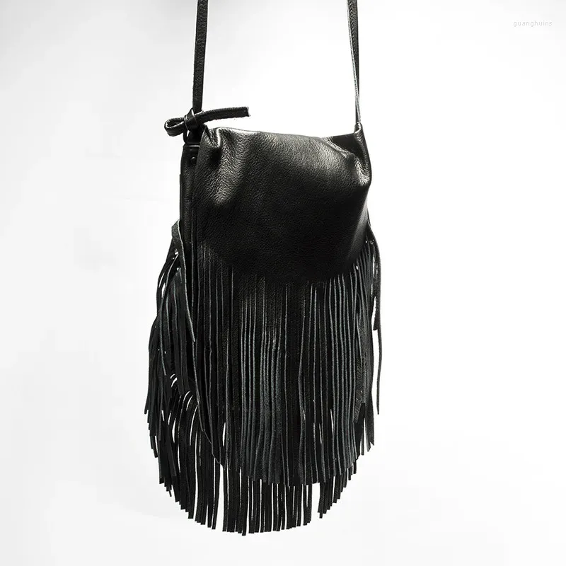 Evening Bags Tassels Yak Leather Women's Bag Crossbody Shoulder Vintage Famous Brands Luxury Woman Messenger