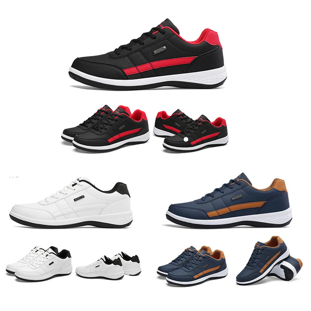 Yaz Yeni Erkekler Sıradan Spor Ayakkabıları Deri Hafif Moda Nefes Alabilir Koşular Erkekler İçin Büyük Tahta Ayakkabıları Beyaz 40