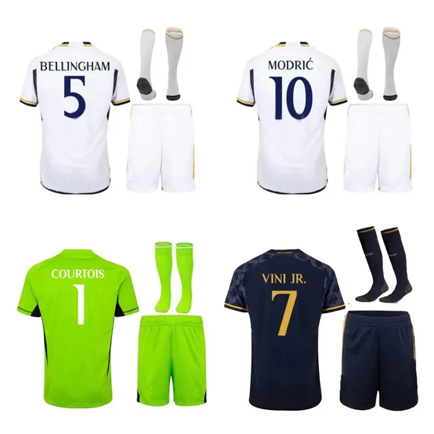 BELLINGHAM maglie da calcio 23 24 REAL MADRIDS kit da calcio per bambini Maglia da calcio VALVERDE TCHOUAMENI ALABA MODRIC RODRYGO Quarto 2023 2024 VINI JR Maillots de football