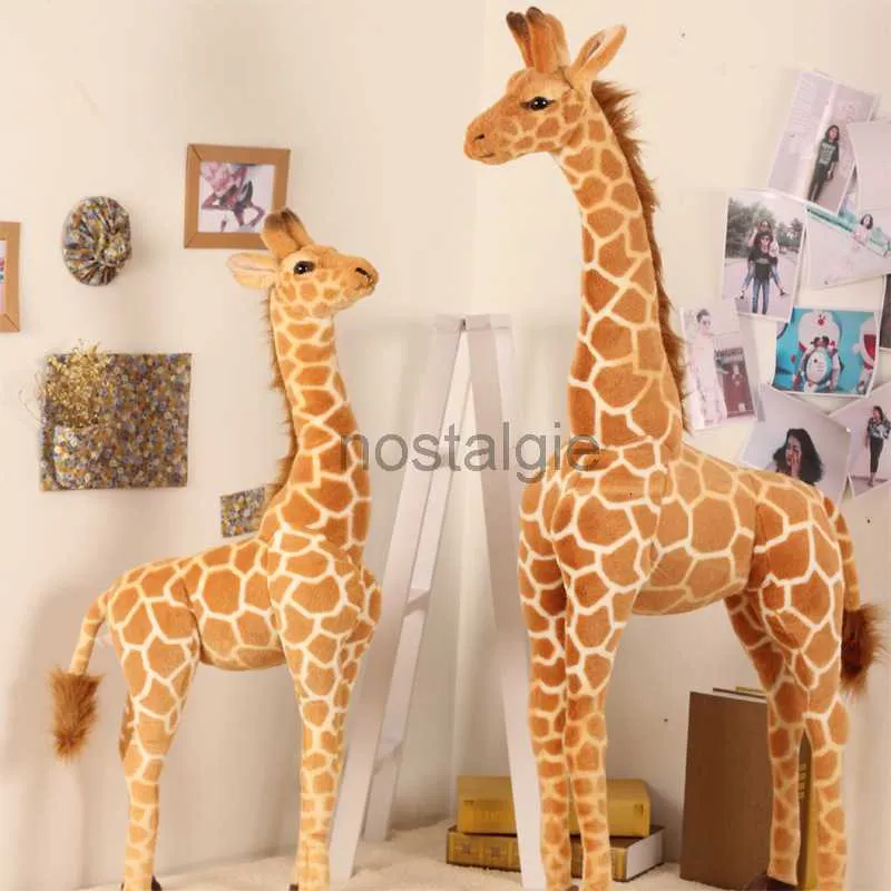 50–120 cm riesige echte Giraffen-Plüschtiere, hochwertige Kuscheltiere, weiche Puppen für Kinder, Kinder, Baby-Geburtstagsgeschenk, Raumdekoration 230220 240307