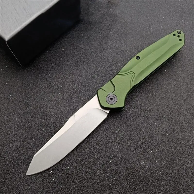 Camping BM 9400 Folding Knife Aluminum Handle Stone Washed Blade Outdoor Hunting Survival Tactical Pocket Knives