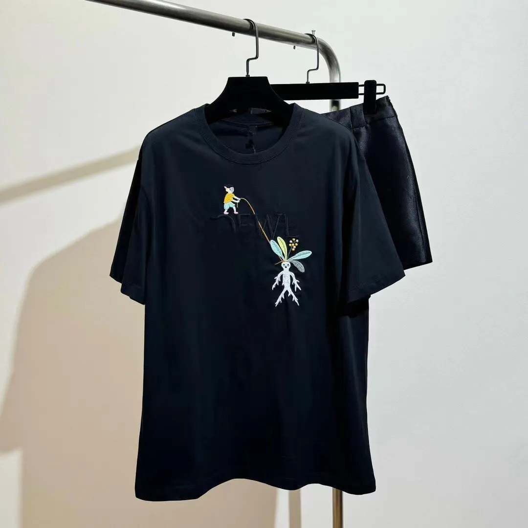 T-Shirt-Designer, modisch, für Männer und Frauen mit dem gleichen Paar, Kleid, gebratene Straße, schwarz und weiß, gebratene Straße, Sport, Stickerei, Druck, ganz lässiger Trend, rundum Baumwolle