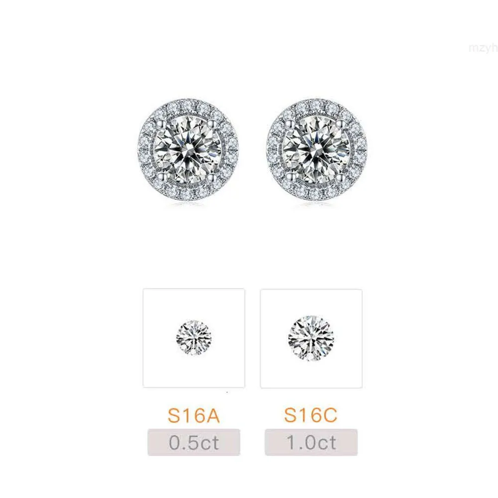 Wholesale 925 Sterling Silver Lab-grown Diamond Earrings Simple Style Jewelry Elegant Platinum- Plated