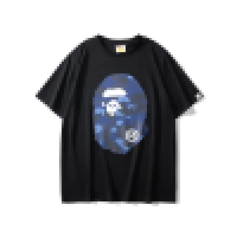 Nouveau A bain Ap couleur camouflage grand singe tête t-shirt bleu noir t-shirt grand NIGO