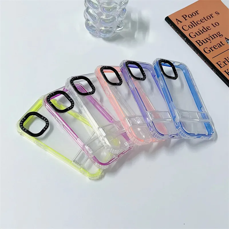 Shockproof 3 in 1 Transparent Case for iPhone 14 15 ProMax Plus 13 Pro Max 12 11 Suitable iphone15 3in1 PC Hard Hybrid Defender Clear Holder Cover 1PC