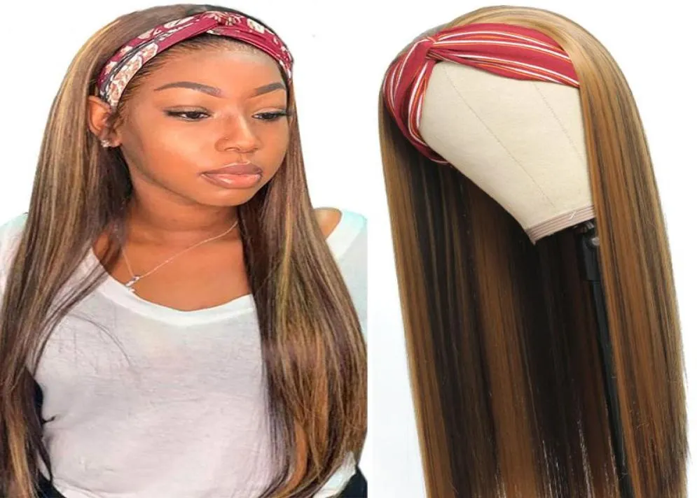 Perruques bandeau lisses à reflets pour femmes noires, cheveux synthétiques faciles à porter, 427, 2030 pouces, 8850761