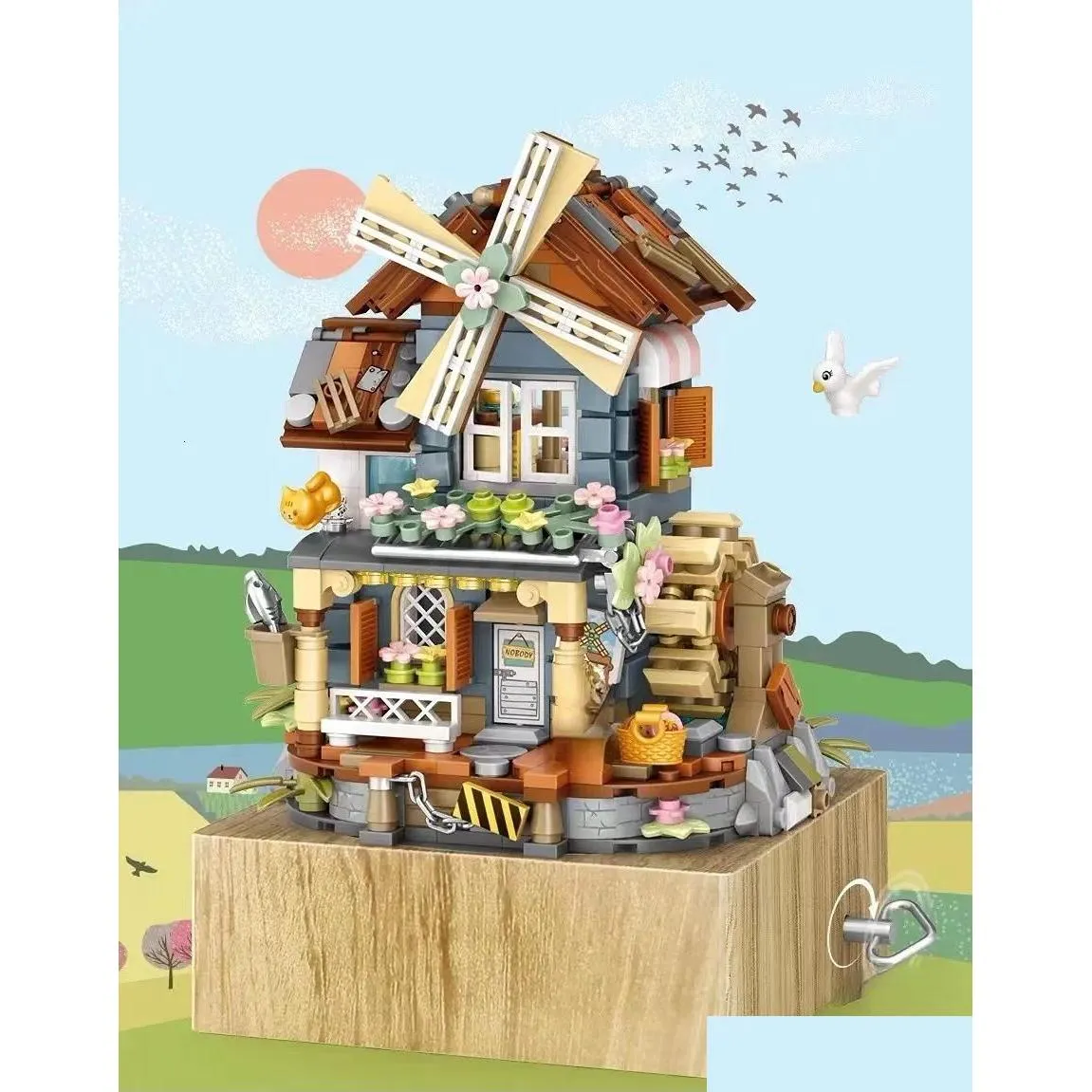 Blocks Loz 1239 Mini Building Childrens Toys Diy Girl Gift Music Box China Windmill House 230710 Drop Delivery Dhcbc