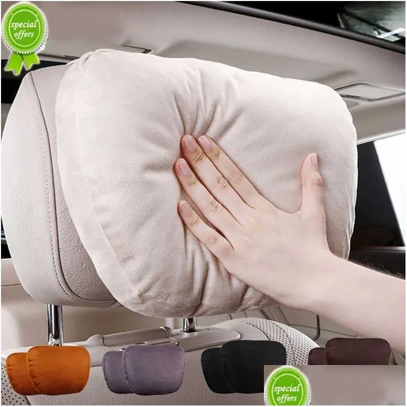 Seat Cushions New Top Quality Car Headrest Neck Support Seat / Design S Class Soft Adjustable Pillow Rest Cushion Drop Delivery Automo Dh0Z1