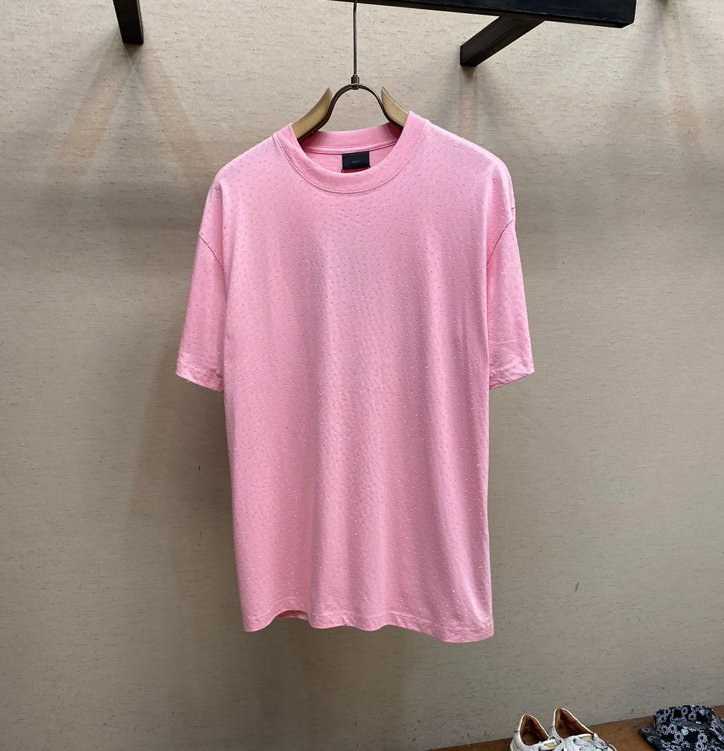 T-shirt da uomo Plus Polo 2024ss Primavera ed estate Nuova stampa in cotone di alta qualità Manica corta Girocollo Pannello Tshirt Taglia Mlxlxxlxxxl Colore Nero 6571