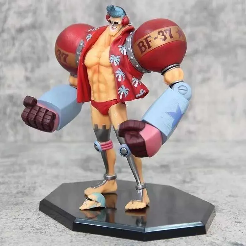 Anime Manga One Piece Anime Figure GK Franky Fighting Pirates CUTTYFLAM 2 têtes Action Figure Statue Décoration Poupée Jouets Cadeaux de Noël J240308