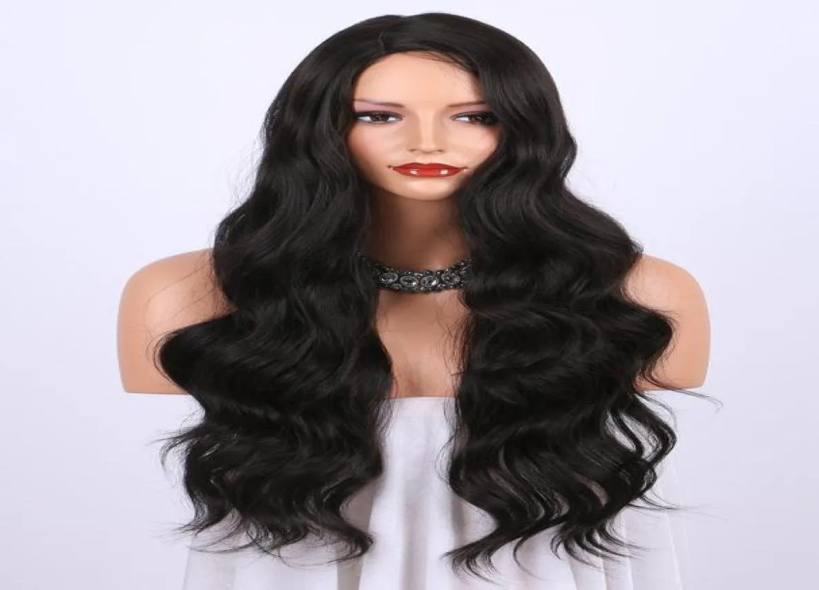 Synthetic Wigs for women Natural Looking Long Wavy Right Side Parting Heat Resistant Replacement Wig 24 inches8939626