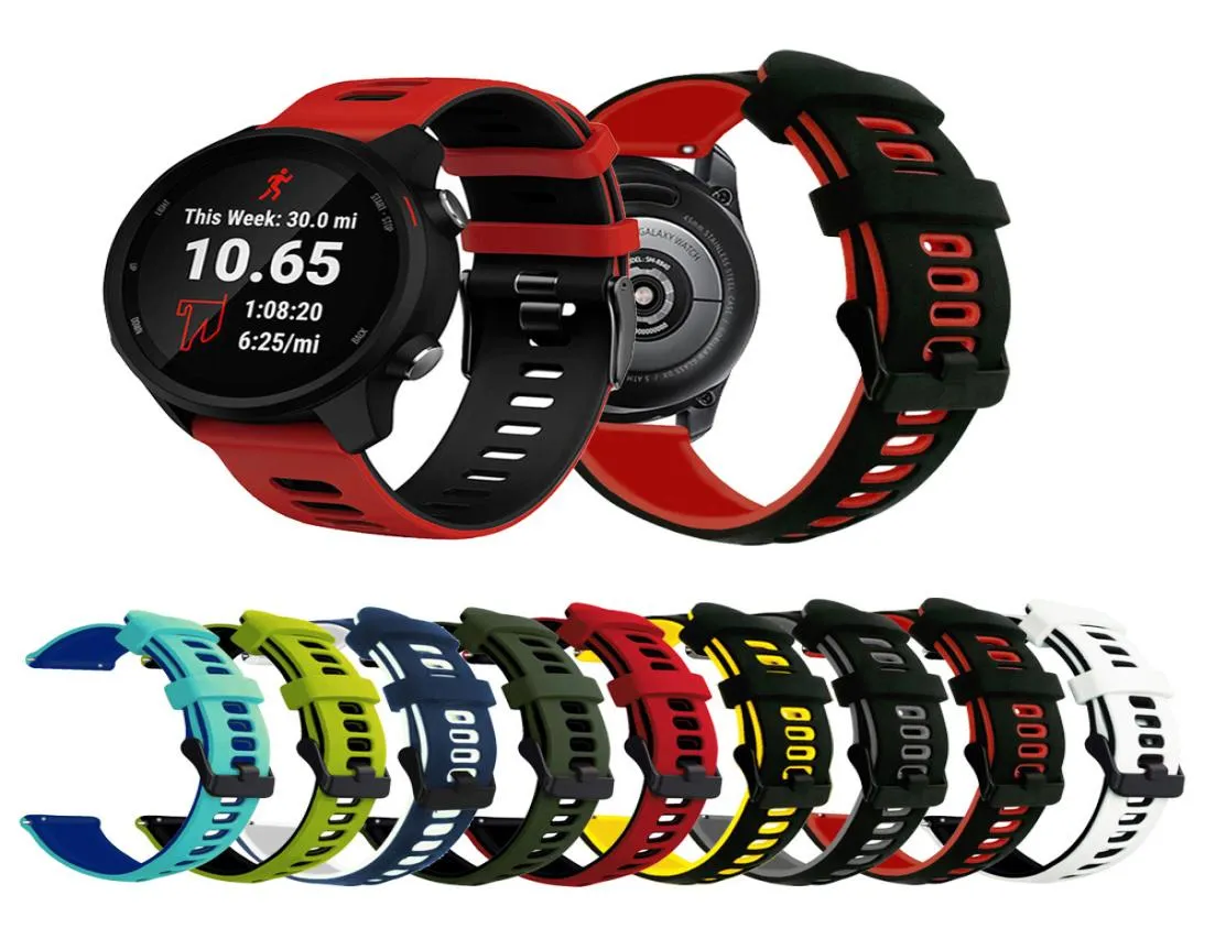 2022mm Straps Double Color Match Watchband Sport Silicone Band for Samsung Galaxy Watch Active 2 Huawei GT2 Watch Band Garmin2944079