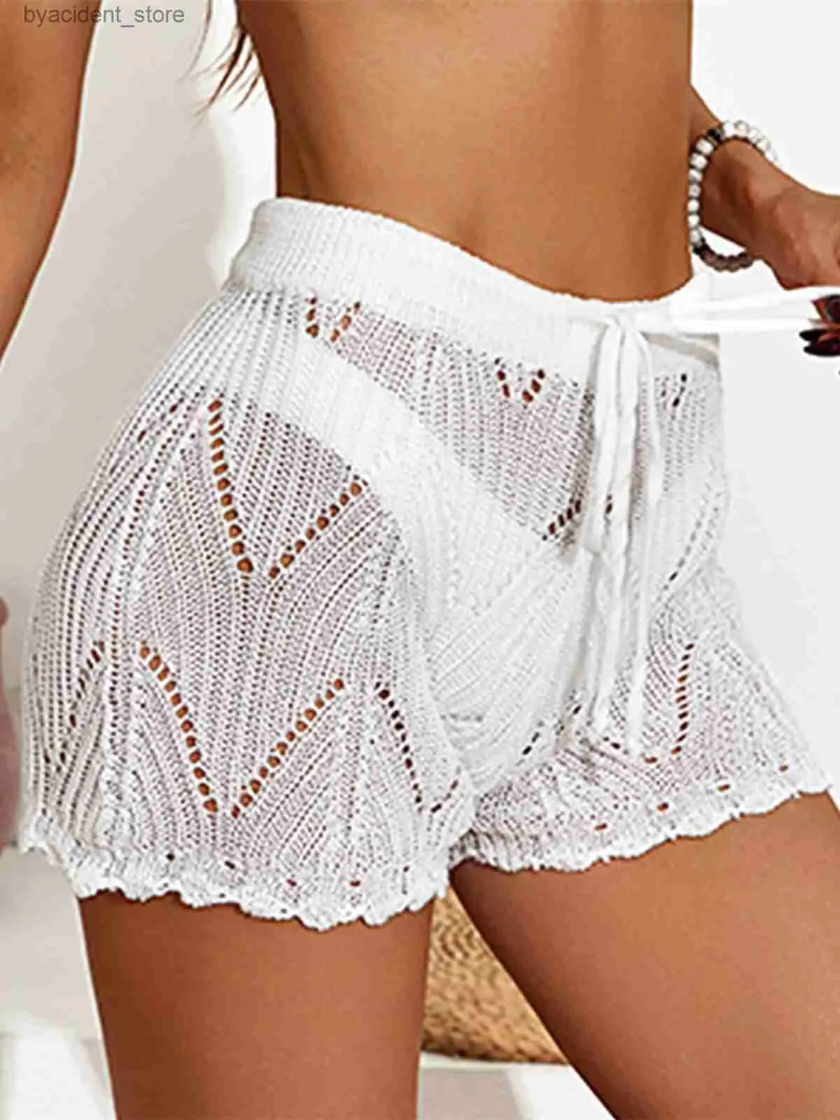 Maillots de bain pour femmes S - XL Crochet tricoté Bikini Bottom Shorts Swim Brief Femmes Maillots de bain Femme Bather Brésilien Tanga Culottes Sous-vêtements K5345 L240308