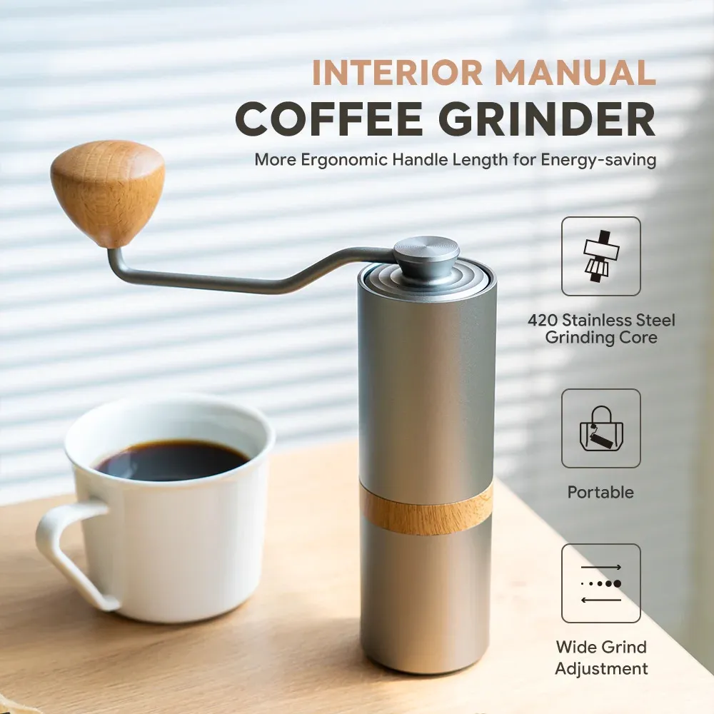 I Cafilas Manual Coffee Grinder Mill 30G سعة 420Stainless صلب الطلاء البودرة المعدلة