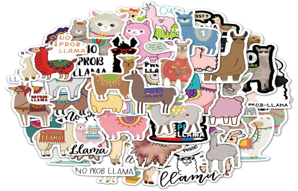 cartoon stickers 4x6cm cute alpaca stickers for box promotion gift Graffiti stickers9161184