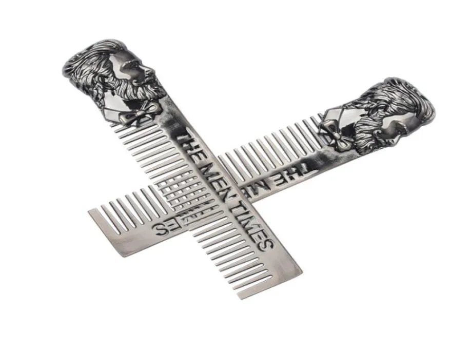 Hair Beard Comb Strong Stainless Beards Care Tool Men Shaping Template Steel Trimming Tools Pocket3865232