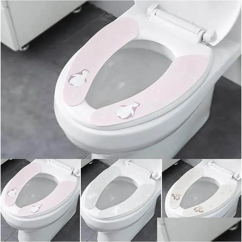 Couvre-siège de toilette Ers Cabine de douche extérieure Soft Warm Er Couvercle Pad Salle de bain Froid Loo Wc Amovible Lavable One Way Fenêtre Drop Del Dhgzp