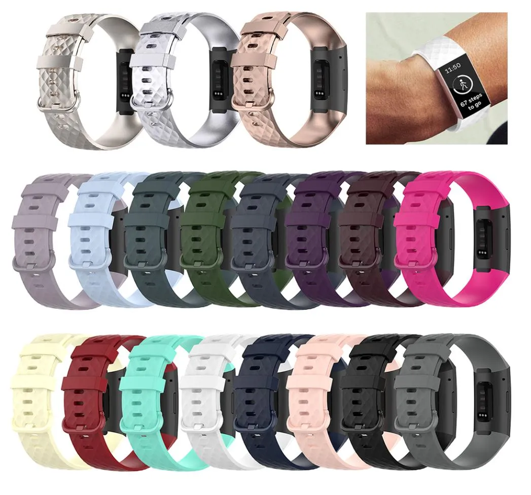 Pulseira de relógio para fitbit charge 4, pulseira esportiva de silicone para fitbit charge 33 se, acessórios 2842087