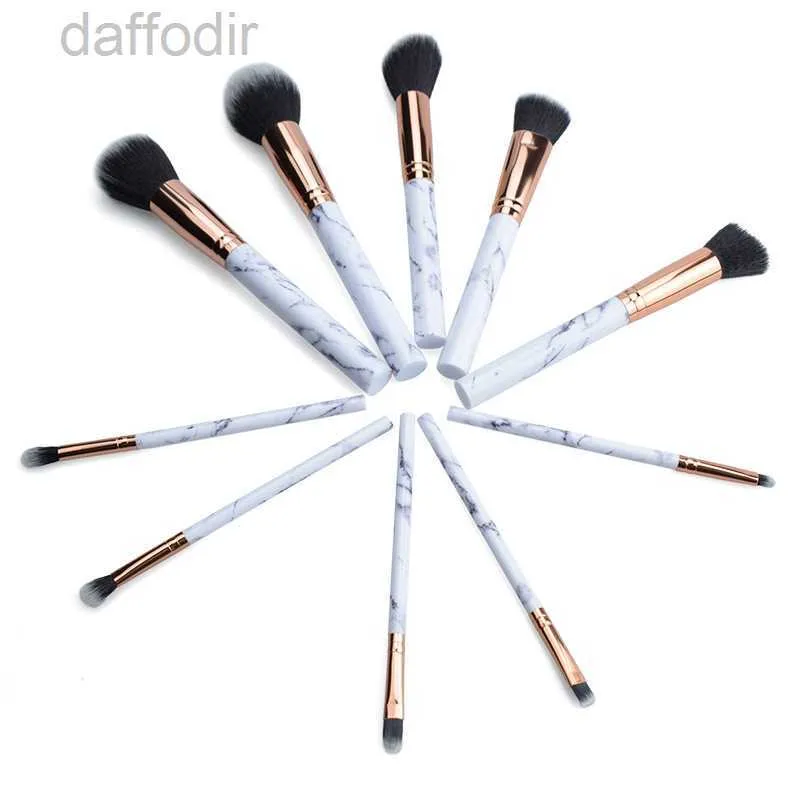 Makeup Brushes Marble Makeup Brush 10pcs/set Marbling Pro Eye shadow brushes Marble Brush Multi function BB Cream Brusher Eyeline Cosmetic tool drop ship 240308