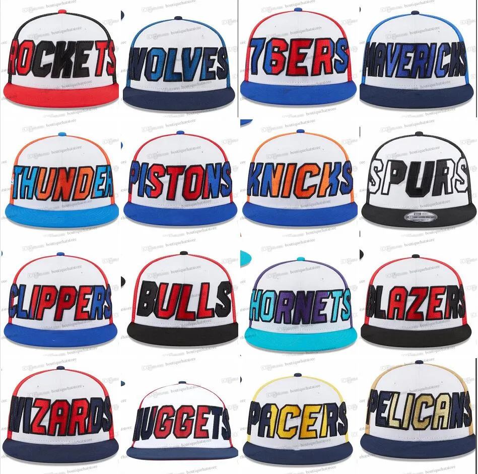 2024 All Team Mix Color Fan's Basketball USA College New York Baseball Chapéu ajustável Masculino Vintage Flat Sport Base Ball Snapback Caps Letras Bone Chapeau Mar8-05