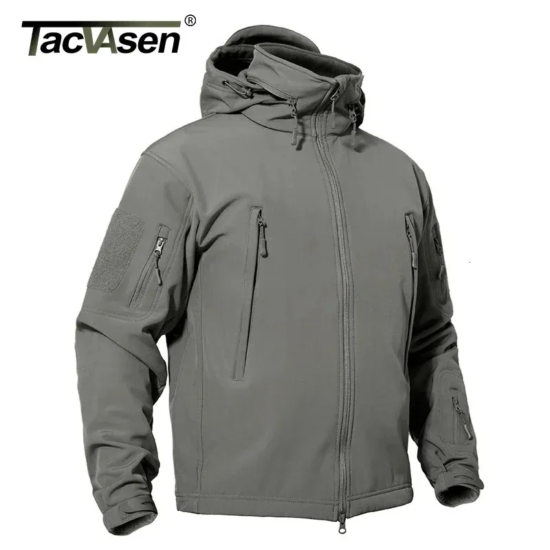 Tacvasen Winter Tactical SoftShell Jacket Mens Fleece Coat Waterproof Windproof Green Work Coats Hunt Handing Windbreaker 240301