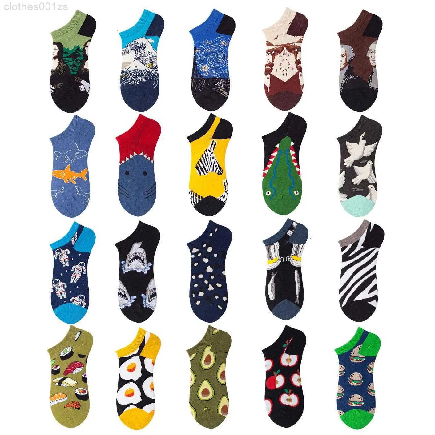 Chaussettes amusantes pour femmes et hommes, unisexe, nouveauté, chaussettes amusantes à la cheville pour filles, vente en gros, décontractées, Cotton2YA3