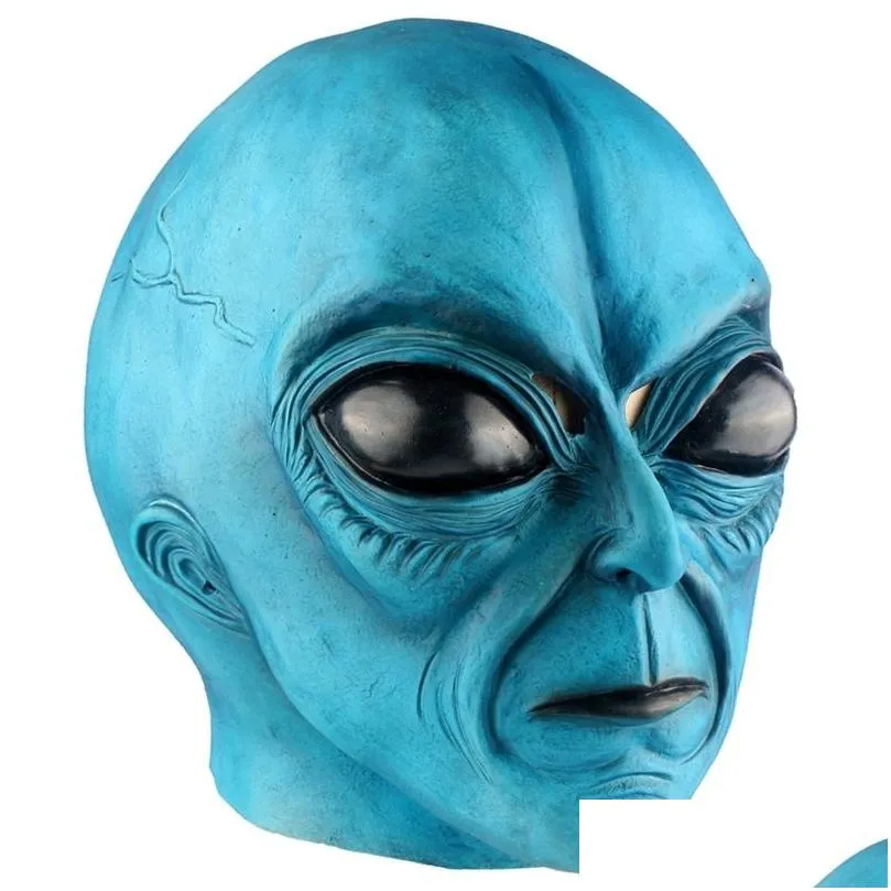 Decoração de festa Máscara de látex alienígena para Adt Mardi Gras Halloween Cosplay Masquerade Traje Adereços Huanted House 220915 Drop Delivery Dhoba