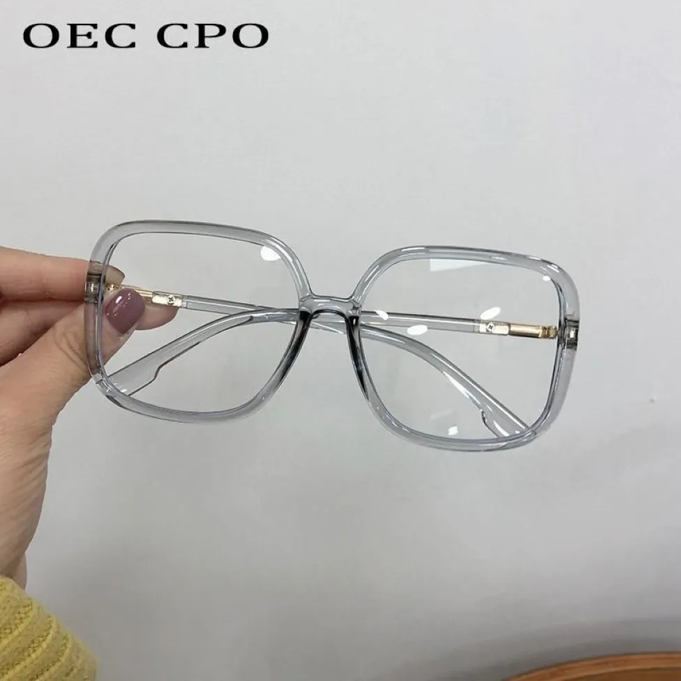 Übergroße quadratische Gläser Frauen Mode Klare Linse Rahmen Retro Kunststoff Optische Brillen Rahmen Dame O884 Sonnenbrille245w