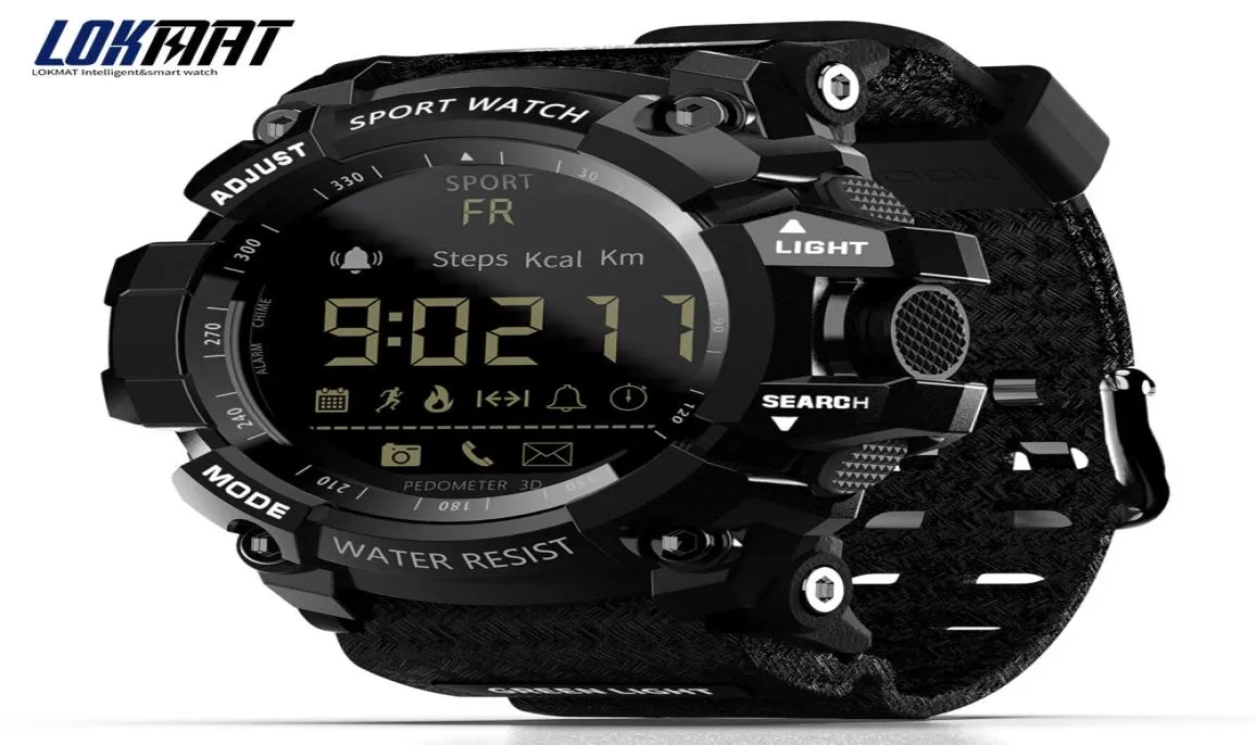 LOKMAT montre intelligente Bluetooth numérique men039s horloge podomètre montre intelligente étanche IP67 sports de plein air pour ios Android mobile 6811836