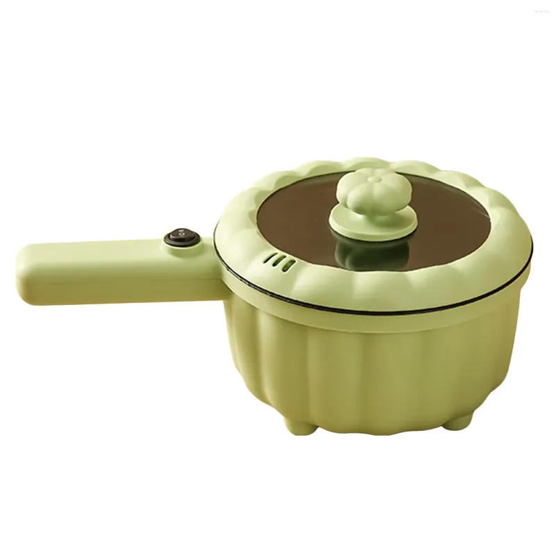 Pans Electric Cooking Pot Long Handle Skillet Non-Stick Pan Rapid Noodles Cooker For Dorm And Office Green/White/Orange