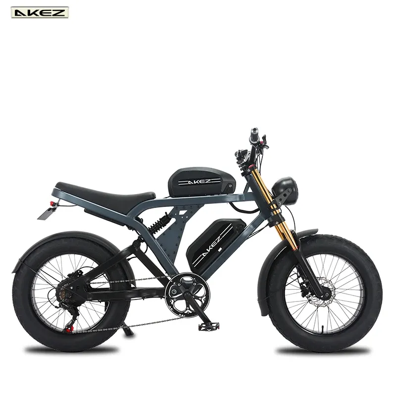 ファットタイヤアルミニウム合金EBIKE 1500W 48Vレトロ電動自転車Akez男性