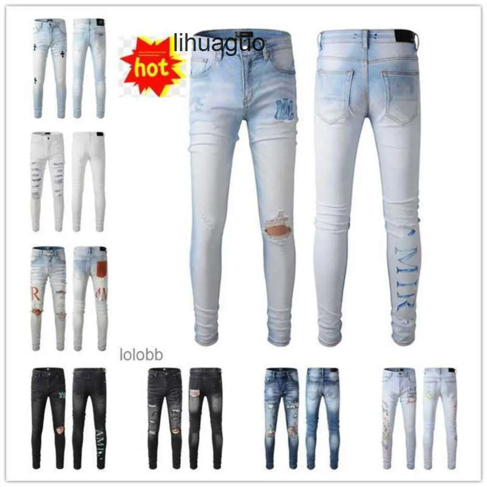 Jean amirirlies Jeans imiri Homem amari Buracos amirs Biker AM # 035 2024 Novas Calças Chegadas COOLGUY Calças Mens Luxo Roupas Designer Denim 41FE