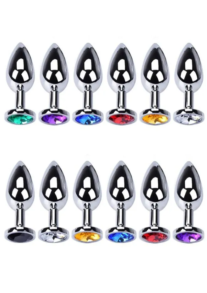 Klassiska analplugg Sexleksaker Rostfritt slät stål Butt Plug Tail Crystal Jewelry Trainer för Womenman Anal Dildo Vuxna Sex Shop9552222