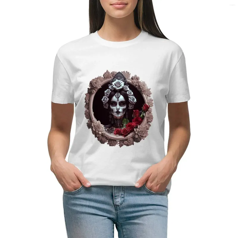 Women's Polos Woman Painted With The Face Of Death T-shirt Graphics Oversized Plus Size Tops T Shirts For Women