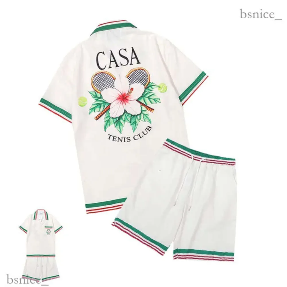 Casablanc-s 24ss designerski Zestaw koszuli masao san print męska swoboda i krótka damska singowa koszula wysoka koszulka za darmo Transport Men Tshirt Rozmiar M-3xl 762