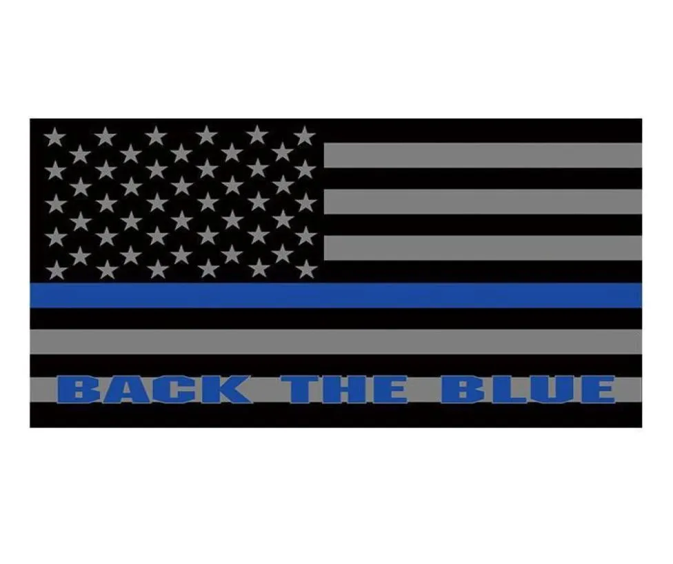 Tillbaka Blue American Police Flag 3x5Counts Custom 3x5 Polyester Digital Printed Home Outdoor Decoration1369959