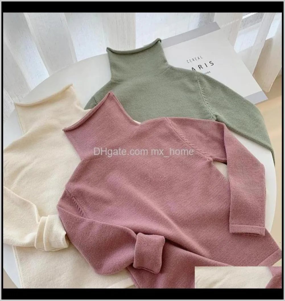 Pullover Clothing Baby Maternity Drop Delivery 2021 WLG Autumn for Boys Girls Kids Solid Trandeck Long Sleeve Sweater Baby Beige6706566